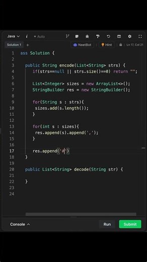 Encode & Decode Strings in Java 🔥 | LeetCode #shorts #dsa #coding #leetcode #engineering #interview