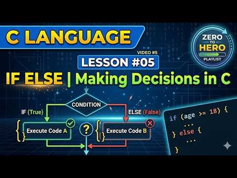 If Else in 1 Video | C Programming | Lecture 5 | Complete C Course