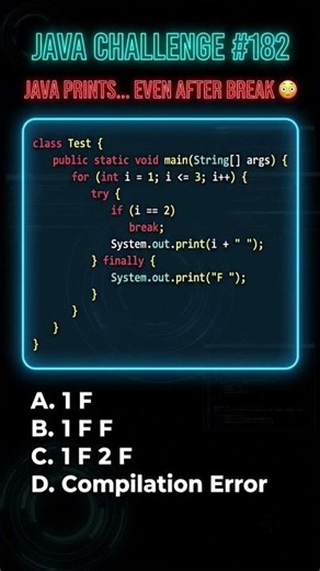🤯 Java break vs finally! Which Executes First? #java #coding #viral #trending