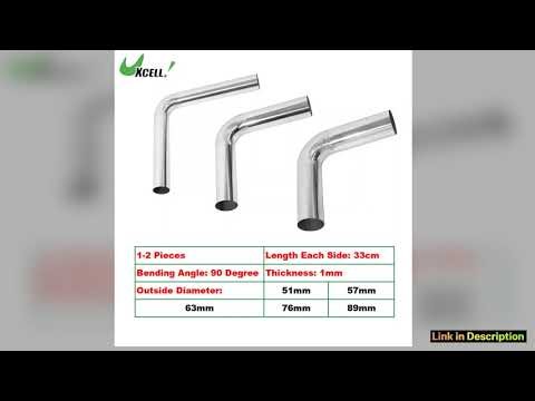 UXCELL 90 Degree Exhaust Pipe 51mm 57mm 63mm 76mm 89mm OD Car Mandrel Bend Exhaust Tube Pipe T304 S