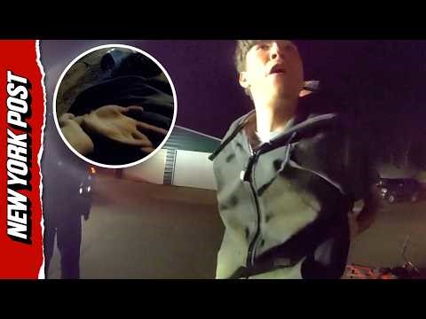 WILD Minibike Chase Leads To Police Officer Riding on the Hood of a Car