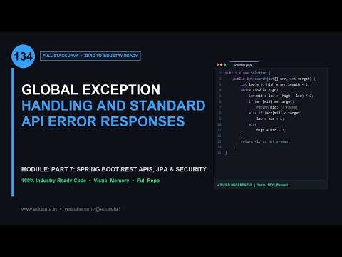 FS-134: GLOBAL EXCEPTION HANDLING AND STANDARD API ERROR RESPONSES | Full Stack Java