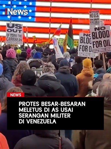 Ratusan orang berkumpul di Times Square, Kota New York, pada hari Sabtu, 3 Januari untuk mengecam operasi Amerika Serikat di Venezuela yang berujung pada penangkapan Presiden Nicolás Maduro dan istrinya, Cilia Flores. Rekaman video menunjukkan para pengunjuk rasa mendengarkan pidato dan meneriakkan slogan-slogan seperti