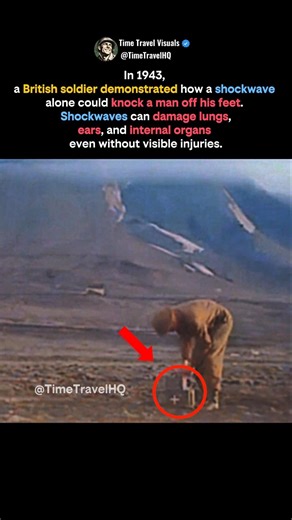 1943 British Soldier Knocked Down by Shockwave Alone #shorts