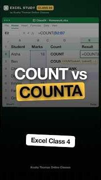 Excel COUNT vs COUNTA vs COUNTBLANK | Excel Class 4