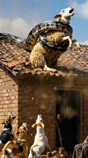 Giant Python Climbs House Roof | Shocking Wildlife Moment Caught in 8K