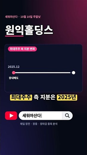 원익홀딩스 소액주주 14만 명인데 최대주주 측이 절반 가까이 들고 있다