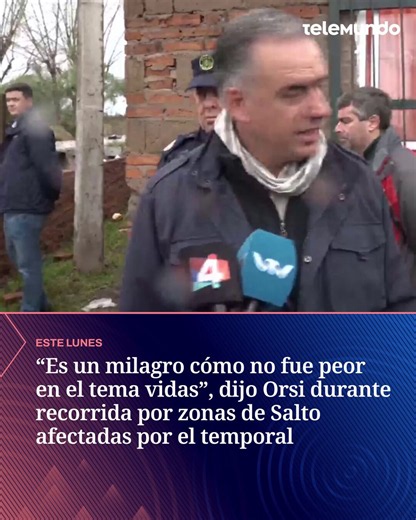 🟦 AHORA: "Es un milagro cómo no fue peor en el tema vidas", dijo Orsi durante recorrida por zonas de Salto afectadas por el temporal👉 https://t.co/kvogo8G8Kc
