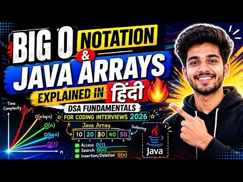 Big O Notation & Java Arrays Explained in Hindi 🔥 | DSA Fundamentals for Coding Interviews 2026