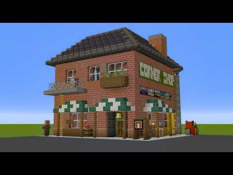 How to Build a Corner Shop in Minecraft | Step By Step Including Interior