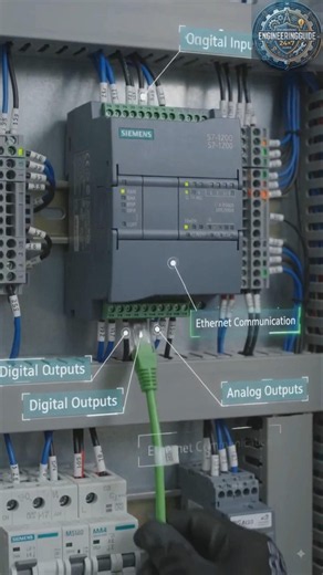 Siemens S7-1200 PLC in Action! Watch industrial automation come to life. 🤖🔥 #Shorts #siemens #PLC