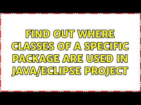 Find out where classes of a specific package are used in Java/Eclipse project (3 Solutions!!)