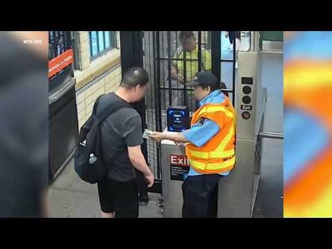 Subway security guard hired to stop fair evasion accused of taking cash from passengers in exchnage