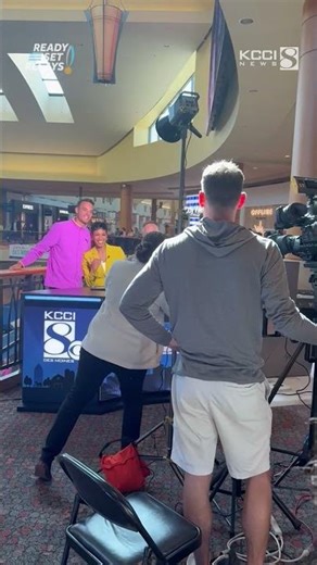 Behind the scenes at KCCI's field anchor desk at Drake Relays kick-off