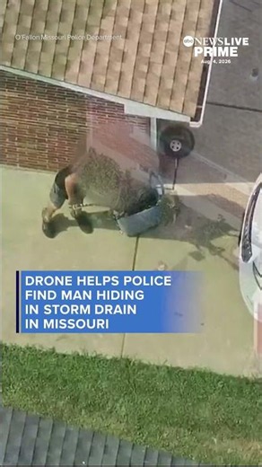 Drone helps police find man hiding in storm drain in Missouri