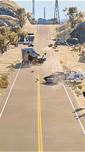 Realistic Highway Car Crashes #348