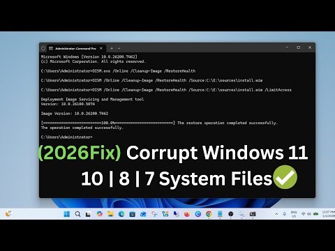 (2026 Fix✅ ) How to Fix Corrupt Windows 11 | 10 | 8 | 7 System Files