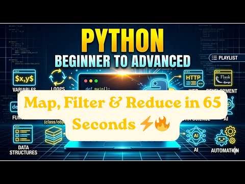 Map, Filter & Reduce in 65 Seconds ⚡🔥 | Python Made Easy! #coding #python #programming #map
