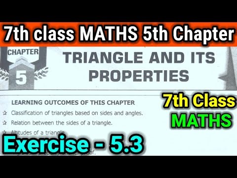 7th class | Maths |5.Triangle and it's properties chapter| Exercise -5.3 |7th 5th chapter 5.3 sums