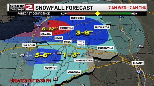 VIDEO: Good afternoon, Bill here, with an update on heavy lake effect snow and wind. | WKTV Weather