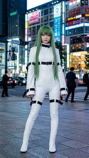 Real Life C.C. in Tokyo 🟢 Code Geass Cosplay #shorts