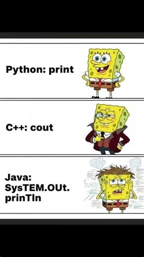 Output function in python, c++ and java difference #programming ‪@CodeWithHarry‬