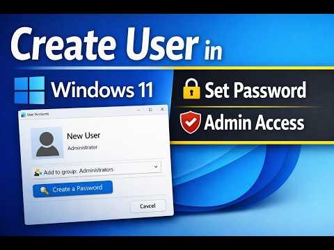 How to Create a New User Account in Windows 11 | Add Password and Administrator Privileges