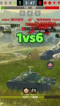 WZ-132-1 | 6 Kills, 1vs6 & 7180 DMG | #worldoftanksblitz #wotblitz #танки #wotb #tanksblitz #shorts