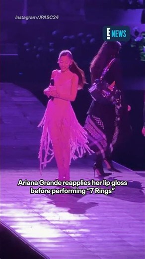 Her gloss is poppin'💄 Ariana Grande gets into character for her performance of "7 Rings" in Montreal