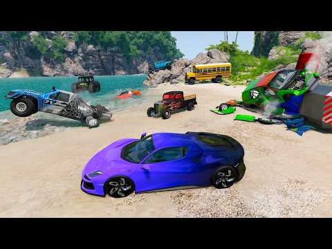 Racing Random Cars Around Beach