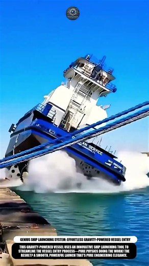 Genius Ship Launching System: Effortless Gravity-Powered Vessel Entry #innovation #worktool #process