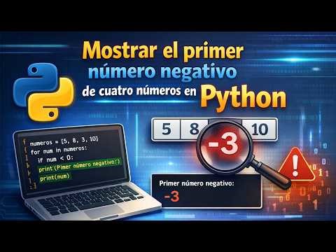 Mostrar el primer número negativo de cuatro números en Python
