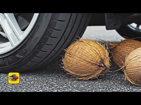 Satisfying Car Crushing Coconut, Jelly, Coke & Fanta | ASMR | Car tyre crushing toys | crunchy ex