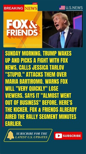 Trump Rages at Fox News on Truth Social Over Rally Coverage, Calls Tarlov Stupid