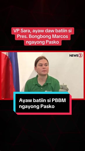 Walang Batiin Ngayong Pasko: VP Sara Duterte