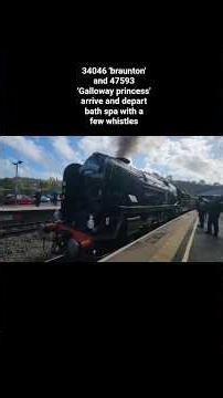34046 and 47593 arrive and depart bath with a few whistles on 15/4/26 #steam #train #railwaycontent
