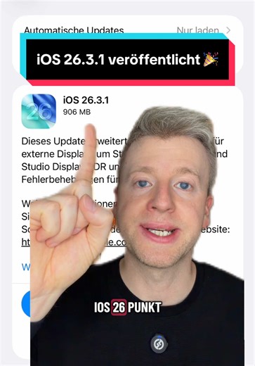 iOS 26.3.1 Veröffentlichung: Neues Update von Apple