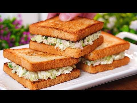 I cook this TUNA SANDWICH every morning! Only 5 minutes and simple ingredients