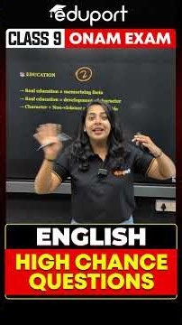 Onam Exam English High Chance Questions🔥