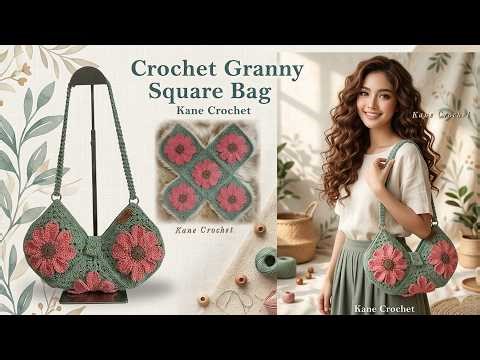 CROCHET BAG 🌺 Easy Crochet Shoulder Bag | Flower Granny Square Pattern