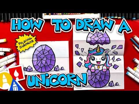How To Draw A Unicorn In A Crystal Egg Folding Surprise