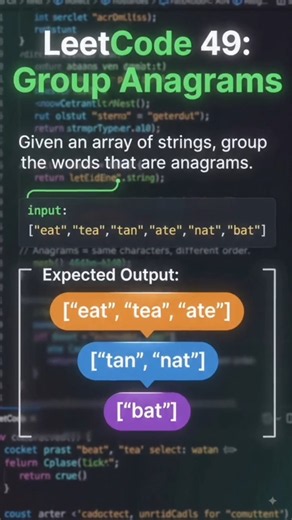 LeetCode 49: Group Anagrams — Explained in 60 Seconds!