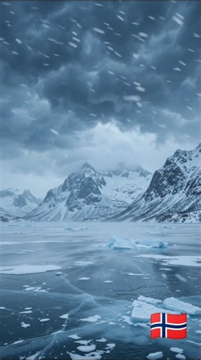 🇳🇴 Norway Frozen Fjord Storm 😱#shorts #vlog