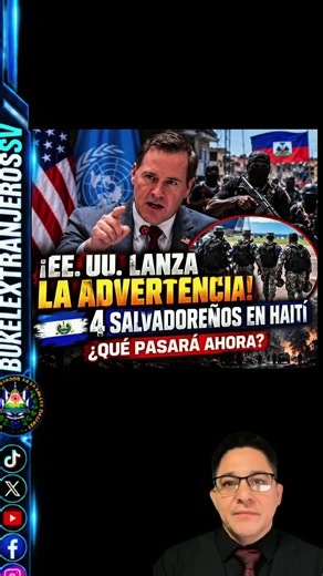 🚨🇸🇻🇺🇸 ¡ESTADOS UNIDOS RESPALDA A LOS 4 MILITARES SALVADOREÑOS EN HAITÍ! Mike Waltz, embajador estadounidense ante la ONU, aseguró que la Fuerza de Supresión de Pandillas actuará contra los grupos criminales y afirmó que los cuatro militares salvadoreños cuentan con el respaldo de EE. UU. para regresar a casa. ⚠️ La tensión aumenta y la gran pregunta es: ¿qué sucederá ahora en Haití? 🙏 Que los cuatro salvadoreños puedan regresar sanos y salvos a su hogar. 💬 ¿Crees que esta fuerza internaci