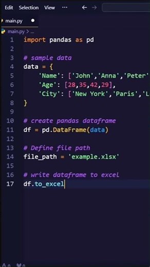 I Create Excel file in 5sec using Python python excel python pandas python to excel #python