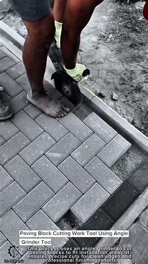 Paving Block Cutting Work Tool Using Angle Grinder Tool #worktool