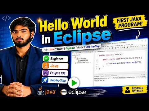 First Java Program in Eclipse | Hello World Program | Java Tutorial for Beginners | Step-by-Step