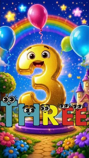 Learn Number 3 Number Three Spelling T H R E E Numbers for Kids