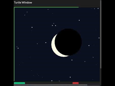 crescent to full moon animation in python turtle