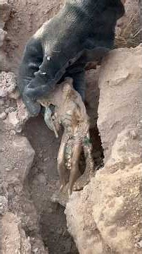 discovering ancient statues golden under rocks #archaeology #gold #treasure #adventure #history